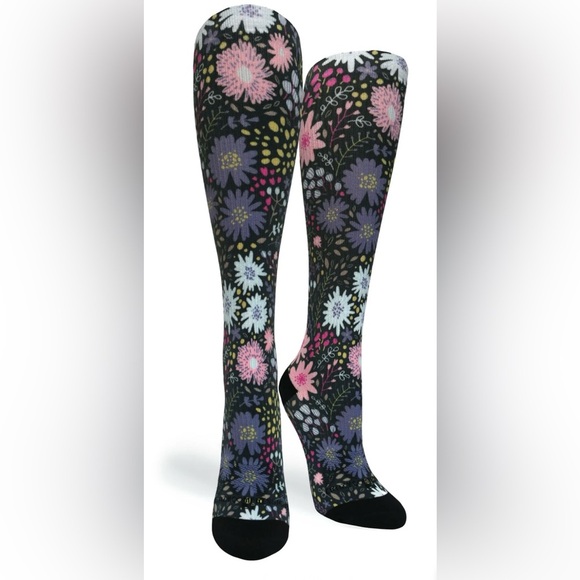 Crazy Compression Socks – Night Garden | S/M (Shoe Size 7-10)💪 Boost Circulation - Picture 1 of 4